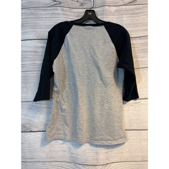 Maternity Eating Pizza For Two Baseball Tee Shirt Size L - Picture 3 of 3